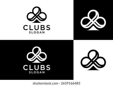 Icono de Vector logo logo de tarjeta de juego club