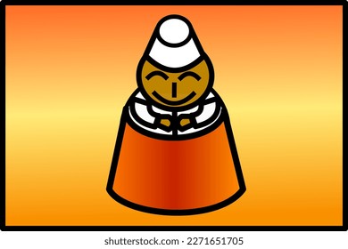 A vector icon or symbol of a moslem wearing Indonesian's Kopiah and Sarung identical moslem cloth