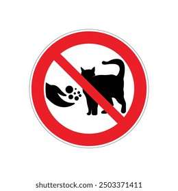 Vector icon symbol, No feeding of cats, on white background