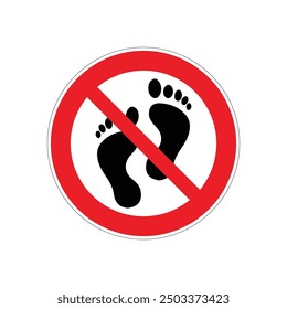 Vektorsymbol, Schuhe bitte entfernen, auf weißem Hintergrund