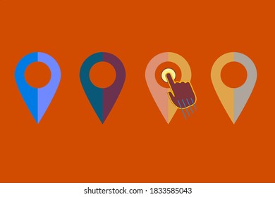 vector icon and symbol of simple forms of point of location