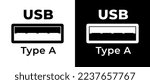Vector icon symbol USB Type-A. Cable connection USB Type-A for mobile phone.