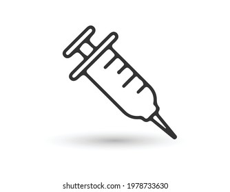 Vector icon syringe or injection.