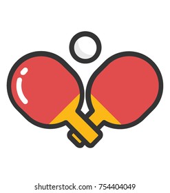 Vector icon of table tennis and a ball