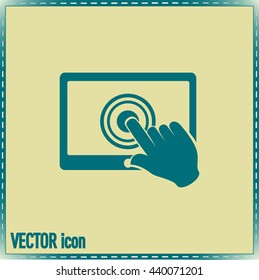 Vector icon tablet touch screen icon concept