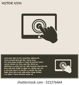 Vector icon tablet touch screen icon concept