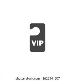 Vector icon tag on the door. Hotel door hanger on a white background.