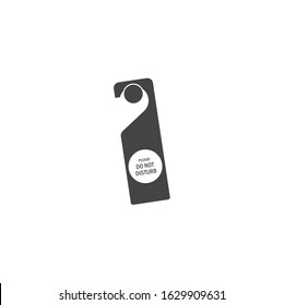 Vector icon tag on the door. Hotel door hanger on a white background.