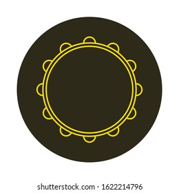 vector icon, tambourine musical instrument shape