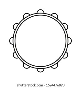 vector icon, tambourine musical instrument shape