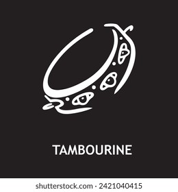 vector icon for tambourine, musical instruments