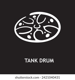 vector icon for tank drum, musical instruments