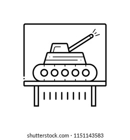 Vector icon for tank exhibit