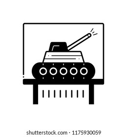Vector icon for tank exhibit