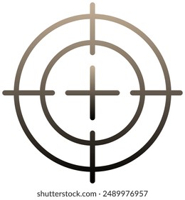 Vector icon of a target. Brown gradient pictogram with thin lines isolated on transparent background. Perfect for marketing, strategy, and goal-oriented designs