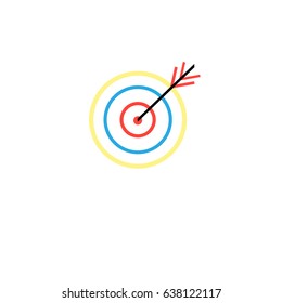 Vector icon with a target in a dash on a white background