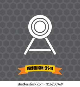 Vector Icon of Target on Dark Gray Background. Eps.10.