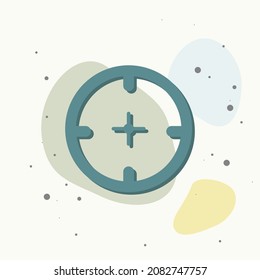 Vector icon target on multicolored background. Layers grouped for easy editing illustration. For your design.