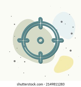 Vector icon target on multicolored background. Layers grouped for easy editing illustration. For your design.