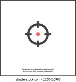 Vector icon  of the target on white isolated background. Layers grouped for easy editing illustration. For your design.