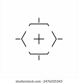 Vektorgrafik-Icon für Zielschießen mit Sechseck-Konzept.