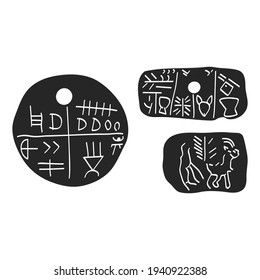 vector icon with The Tartaria tablets Neolithic amulet  for your project