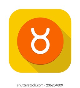 Vector icon of Taurus with long shadow effect