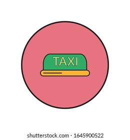 vector icon, of taxi sign on white background