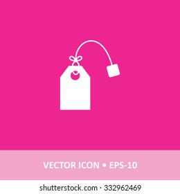 Vector Icon of tea bag on Magenta Background. Eps.10.