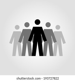 Vector icon team concept. Leadership sign. Simple illustration for print, web