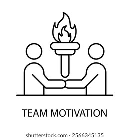 Vector icon for team motivation. A hand-drawn concept showcasing teamwork, inspiration, and productivity.