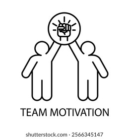Vector icon for team motivation. A hand-drawn concept showcasing teamwork, inspiration, and productivity.