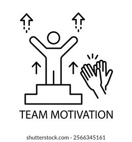 Vector icon for team motivation. A hand-drawn concept showcasing teamwork, inspiration, and productivity.