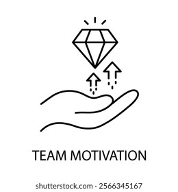 Vector icon for team motivation. A hand-drawn concept showcasing teamwork, inspiration, and productivity.