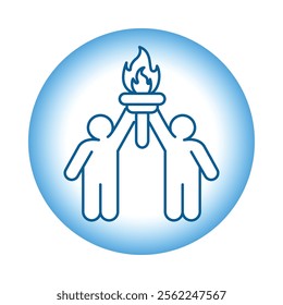Vector icon for team motivation. Illustration of teamwork goals, success, and shared achievements.