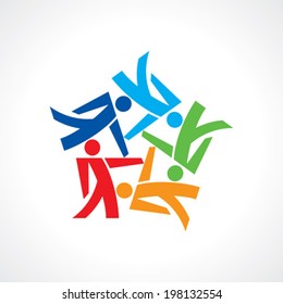 Vector Icon Team Star, Group of People