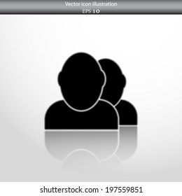 Vector icon of team work, flat design
