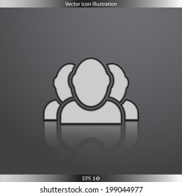 Vector icon of team work, flat design