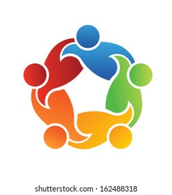 Vector Icon Teamwork Support 5. Group of People