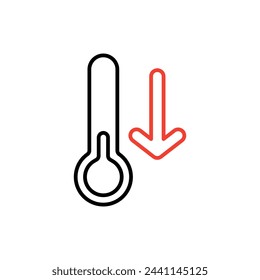 
vector icon temperature down,Low thermometer temperature , on white background. icon isolated on white background, suitable for websites, blogs, logos, graphic design, social media, UI, mobile apps.
