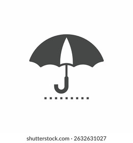 Vector icon template. Black and white umbrella icon design. Stock vector template.