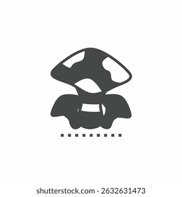 Vector icon template. Black and white mushroom icon design. Stock vector template.