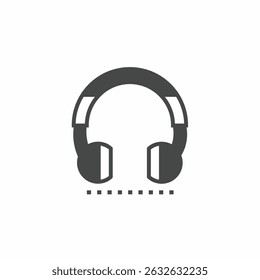 Vector icon template. Black and white headphone icon design. Stock vector template.