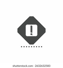Vector icon template. Black and white caution sign icon design. Stock vector template.