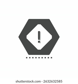 Vector icon template. Black and white caution sign icon design. Stock vector template.