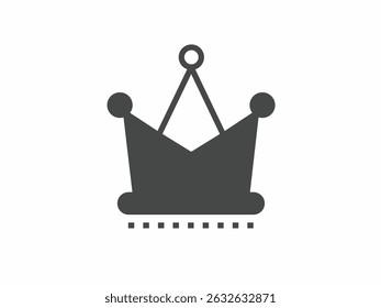Vector icon template. Black and white crown icon design. Stock vector template.