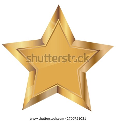 vector icon template of a gold star with a metal texture and a gold gradient, for awards, achievements or rating icons
