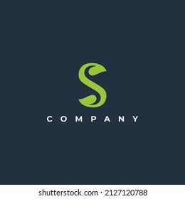 plantilla de icono vector e ilustración del logotipo y hojas de S.