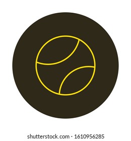 vector icon of tennis ball with simple shapes
