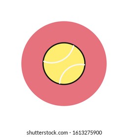vector icon of tennis ball with simple shapes